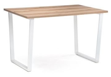 Деревянный стол Лота Лофт 140 25 мм матовый белый / дуб делано светлый