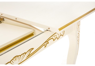 Деревянный стол Мауро патина золото / слоновая кость