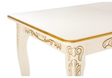 Деревянный стол Мауро патина золото / слоновая кость