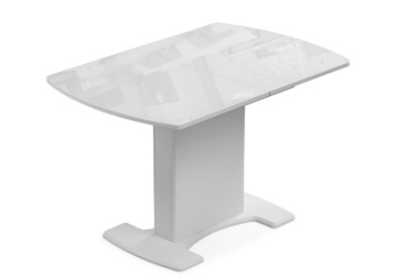 Стеклянный стол Палмер 120(160)х80х75 белое стекло / белый