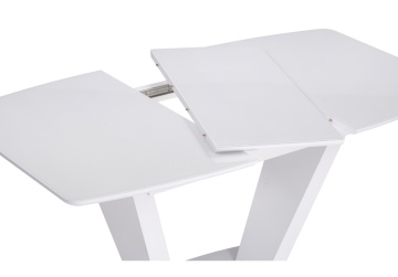 Стеклянный стол Петир 120(160)х80х75 ультра белый / белый / камень белый