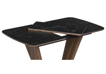 Керамический стол Петир 120х80х75 черный мрамор / орех / черный