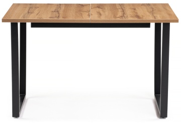 Деревянный стол раскладной Лота Лофт 120 25 мм черный матовый / дуб вотан