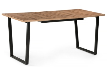 Деревянный стол раскладной Лота Лофт 120 25 мм дуб делано темный / матовый черный