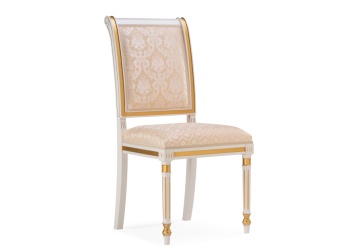 Деревянный стул Рембрандт молочный с золотой патиной