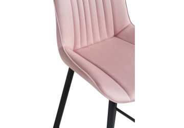 Барный стул Седа велюр розовый / черный