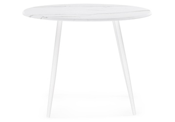 Деревянный стол Стол Абилин 100 мрамор белый / белый матовый