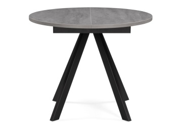 Деревянный стол Трейси 90(120)х90х75 бетон / черный
