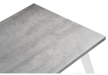 Деревянный стол Тринити Лофт 120х60х75 25 мм бетон / матовый белый