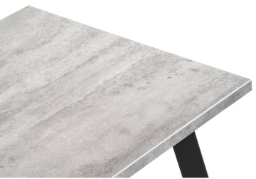 Деревянный стол Тринити Лофт 120х60х75 25 мм бетон / матовый черный