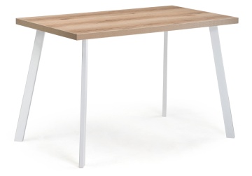 Деревянный стол Тринити Лофт 120х60х75 25 мм дуб делано светлый / матовый белый