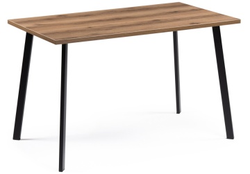 Деревянный стол Тринити Лофт 120х80 25 мм дуб делано темный / черный матовый