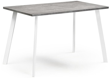 Деревянный стол Тринити Лофт 140 25 мм бетон / белый матовый