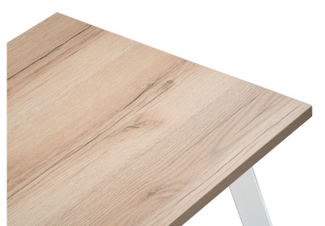 Деревянный стол Тринити Лофт 140 25 мм дуб делано светлый / белый матовый