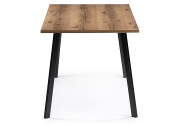 Деревянный стол Тринити Лофт 140 25 мм дуб делано темный / матовый черный