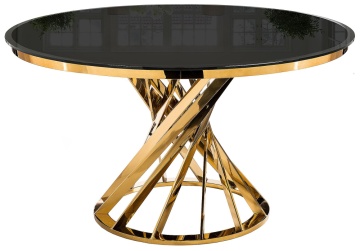 Стеклянный стол Twist gold / black