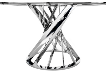 Стеклянный стол Twist steel / white