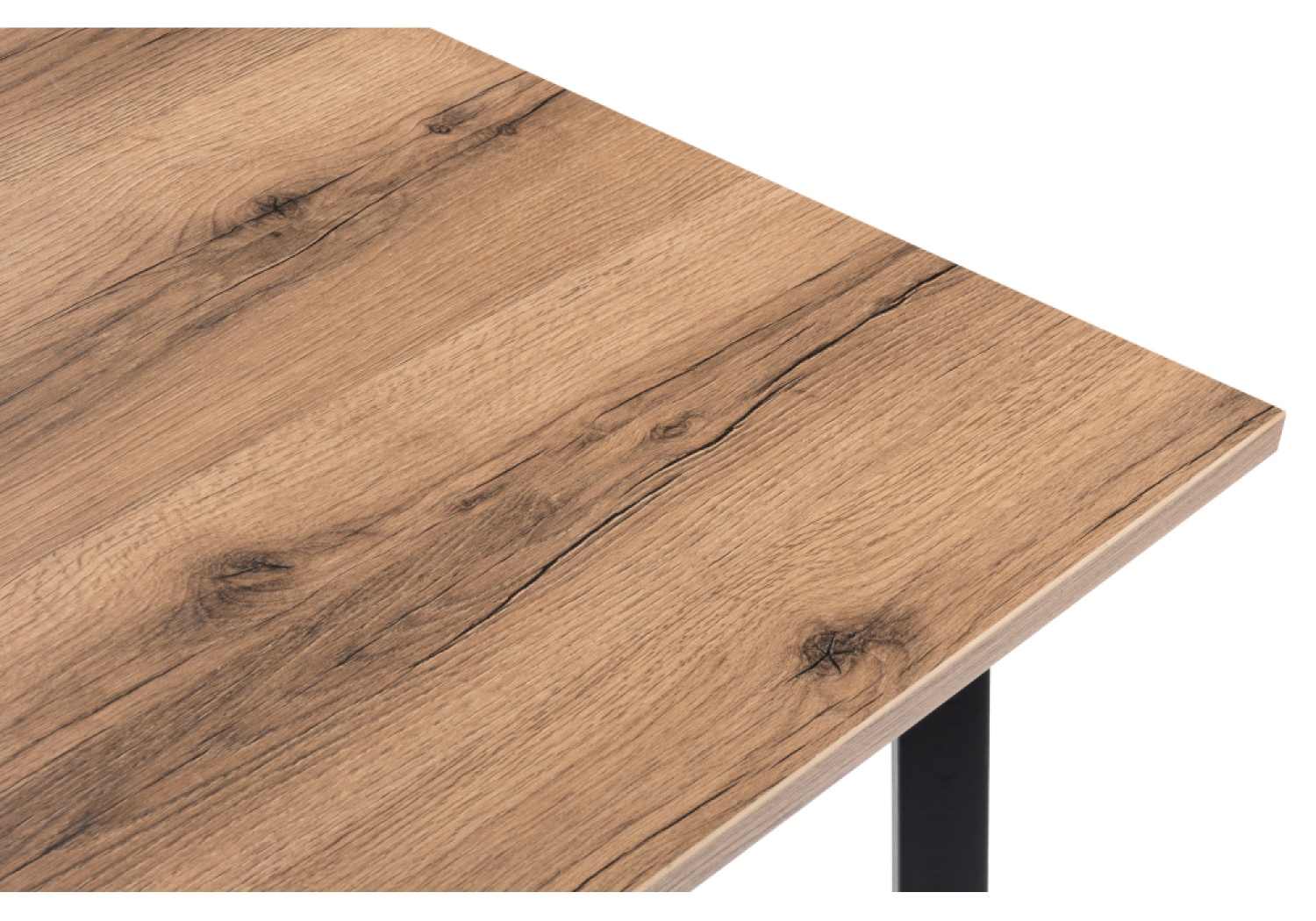Деревянный стол Тринити Лофт 120х80 25 мм дуб делано темный / черный матовый
