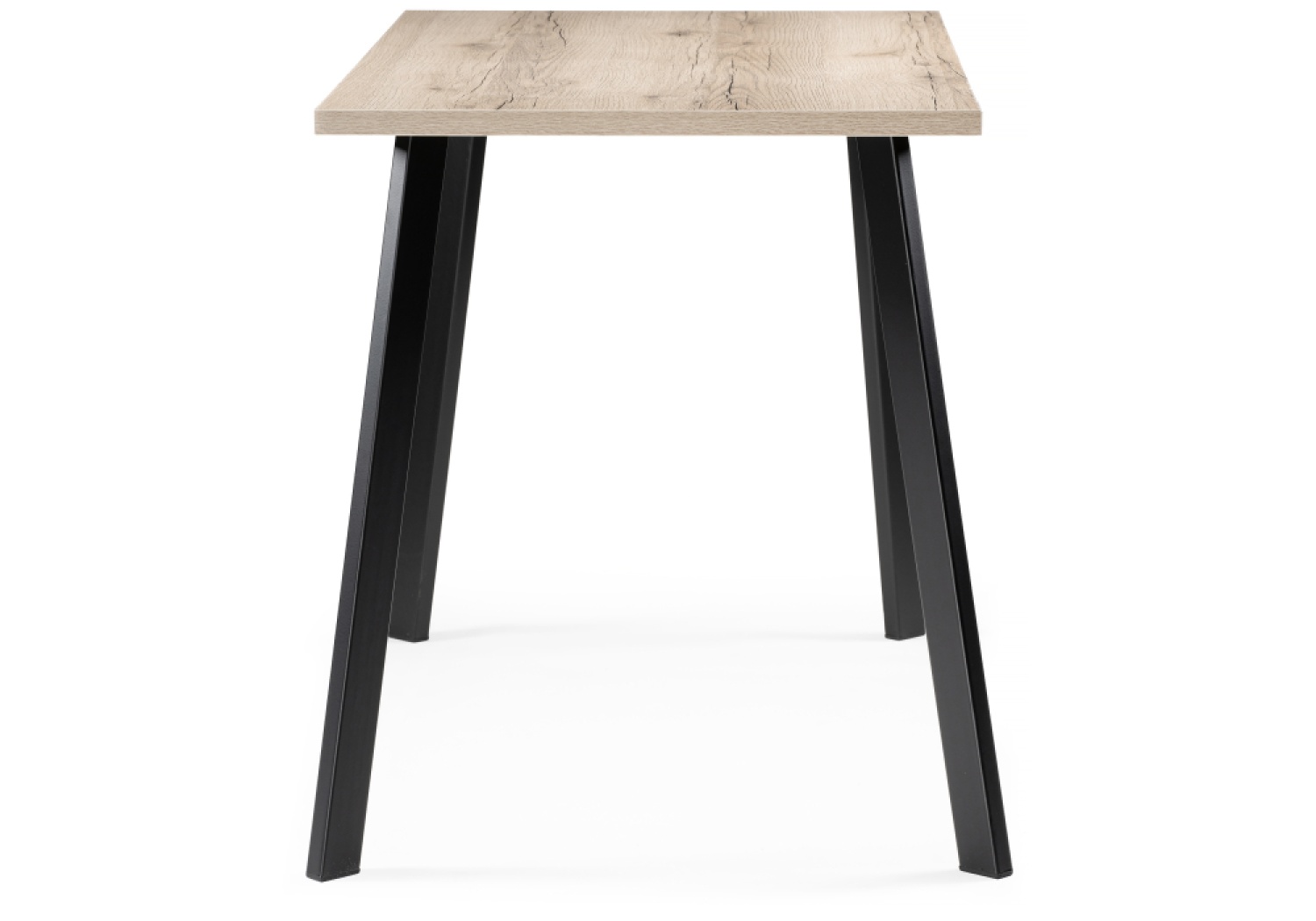 Деревянный стол Тринити Лофт 140 25 мм делано светлый / матовый черный