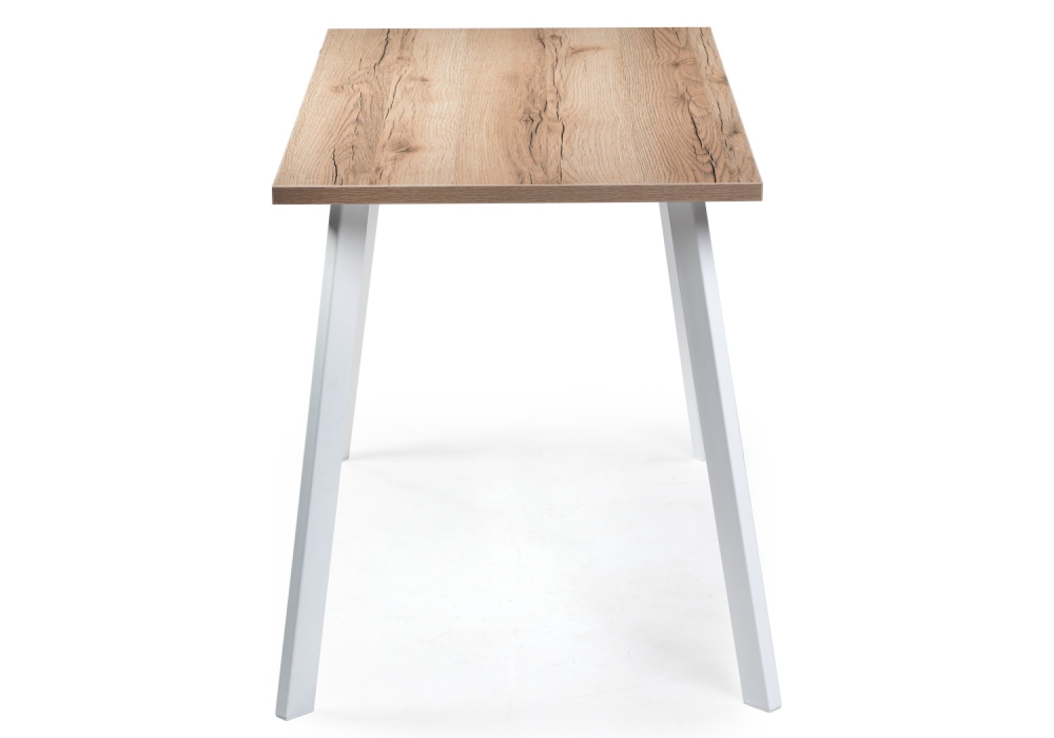 Деревянный стол Тринити Лофт 140 25 мм дуб делано светлый / белый матовый