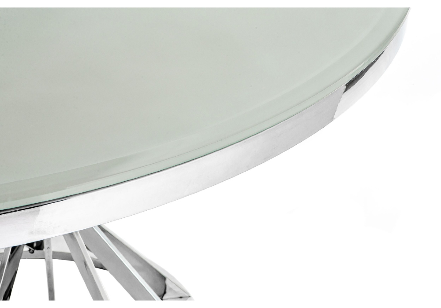 Стеклянный стол Twist steel / white